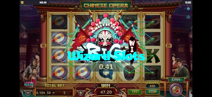 Wizard Slots casino presented on mobile device in Pakistan with slots and live games